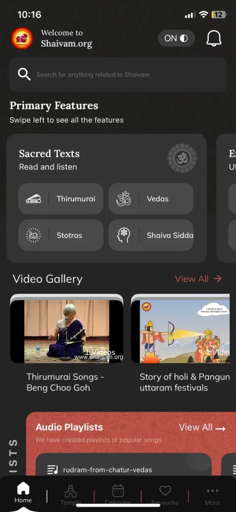Shaivam.org app screenshot 1 — Devotional & Temple Finder built in React Native by Himanshu Joshi