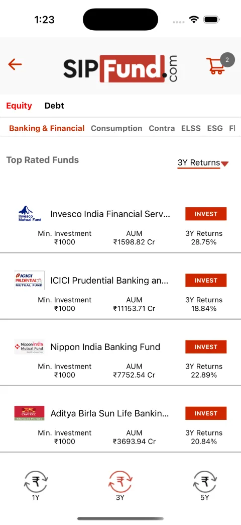 SipFund app screenshot 1 — Mutual Fund & SIP Investment built in React Native by Himanshu Joshi